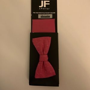 JF. J. Ferrar Fuchsia Pink Bow Tie & Square Set